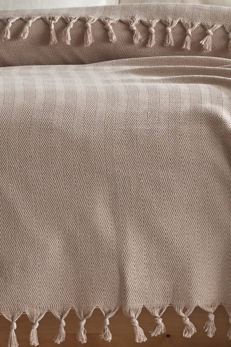 L'essentiel linge de maison Manta de Piqué Doble 200x220 cm Beige 100% Algodón Reciclado 280 gr/m²