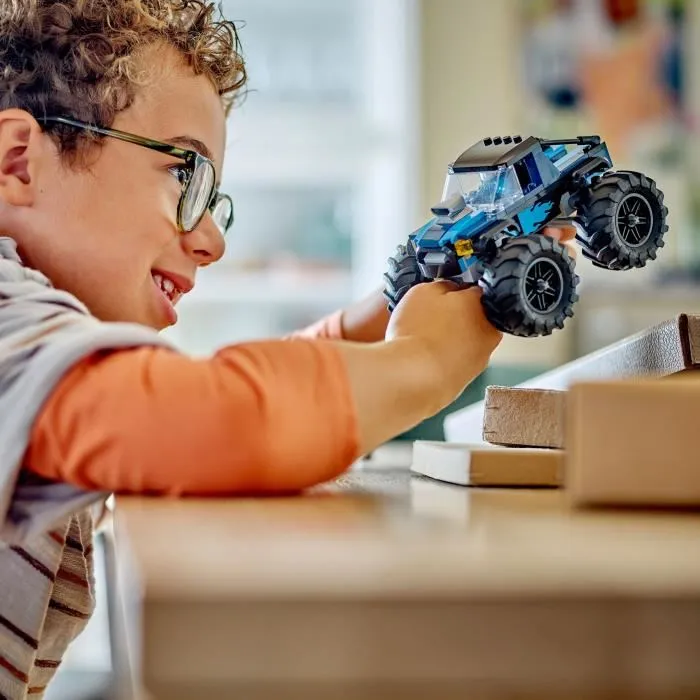 LEGO 60402 City El Monster Truck Azul Camión Todoterreno de Juguete con Minifigura de Conductor para Niños