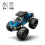 LEGO 60402 City El Monster Truck Azul Camión Todoterreno de Juguete con Minifigura de Conductor para Niños