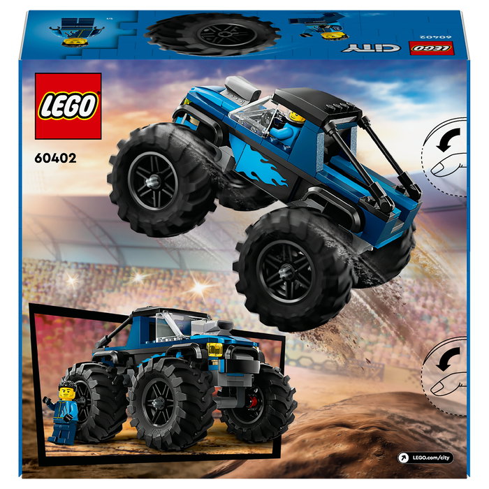 LEGO 60402 City Monster Truck Azul, Juego de Construcción para Niños 5+ Años, 148 Piezas