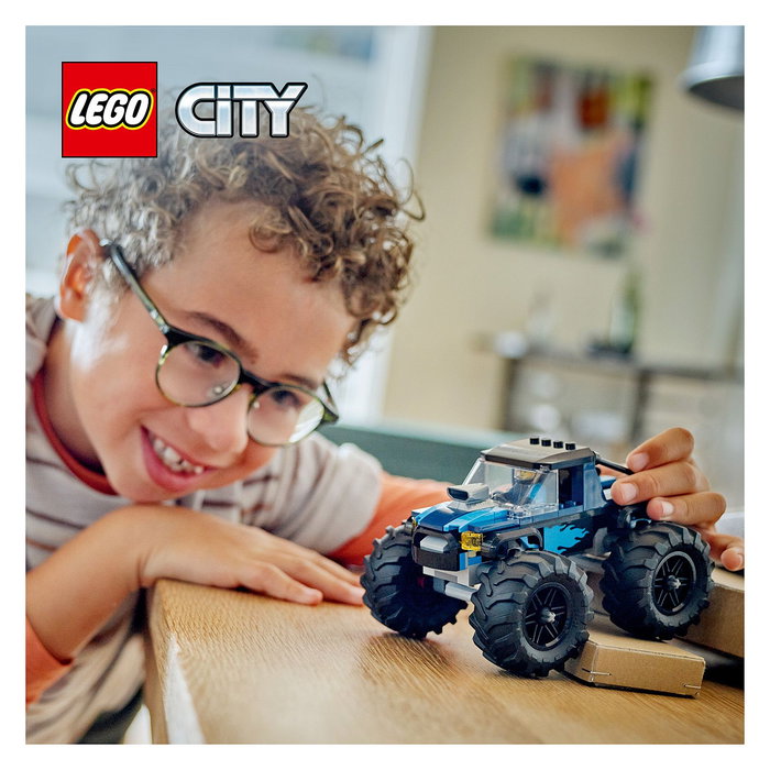 LEGO 60402 City Monster Truck Azul, Juego de Construcción para Niños 5+ Años, 148 Piezas