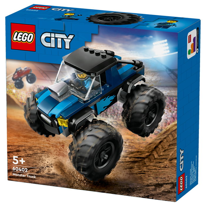 LEGO 60402 City Monster Truck Azul, Juego de Construcción para Niños 5+ Años, 148 Piezas