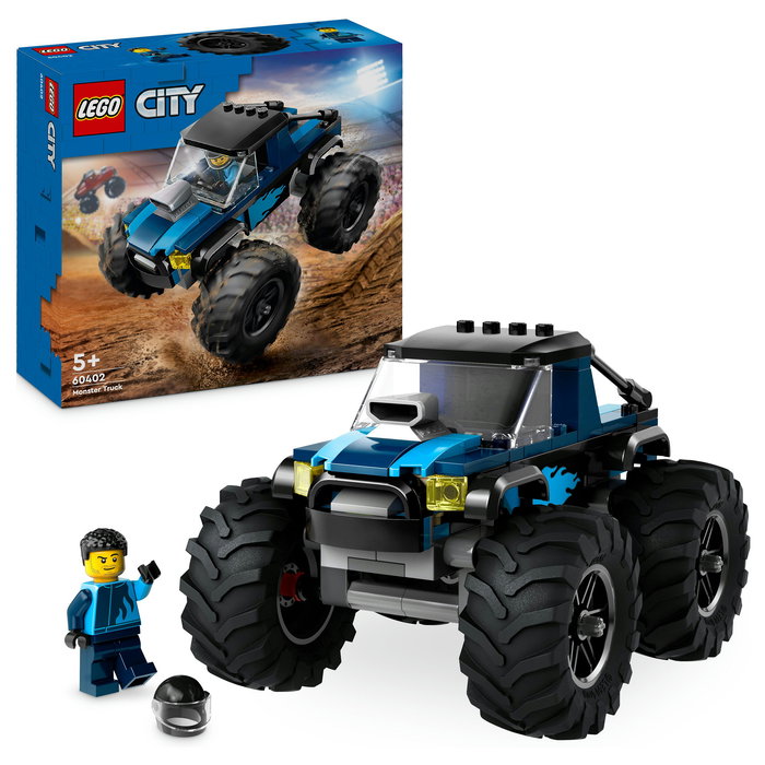 LEGO 60402 City Monster Truck Azul, Juego de Construcción para Niños 5+ Años, 148 Piezas
