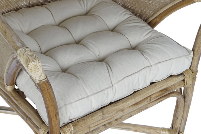 DKD Home Decor Sillon Bali 24 radhika Colonial Marron Blanco Ratán Algodón 66 x 88 x 63 cm DKD Home Decor Sillon Bali 24 radhika Colonial Marron Blanco Ratán Algodón 66 x 88 x 63 cm