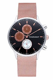 Radiant RA601704 Reloj para Hombre con Esfera Negra y Correa Marrón