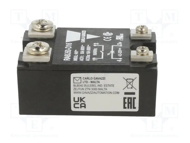 CARLO GAVAZZI RA6050-D16 Relé de semiconductor monofásico 50A 24-690VAC