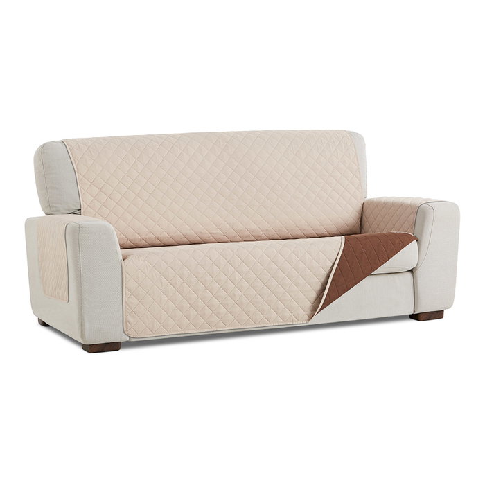 Cubre sofa reversible beige/marron 2 plazas plus belmarti Cubre sofa reversible beige/marron 2 plazas plus belmarti