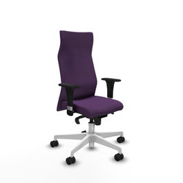 PIQUERAS Y CRESPO Sillón Albacete Morado con Mecanismo Sincro y Base Blanca
