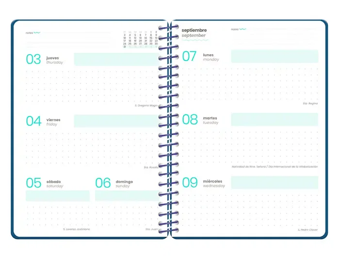 Liderpapel Agenda Escolar Military 26-27 Semana Vista A6+ Azul Marino