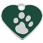 Placa identificativa para collar Imarc Heart Verde Plata
