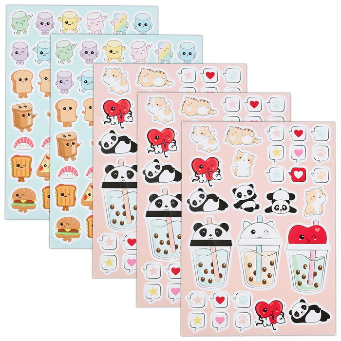 The Concept Factory Pegatinas Funny Kawaii My Funny Papet Tira Expositora 12 Unidades 5 Hojas