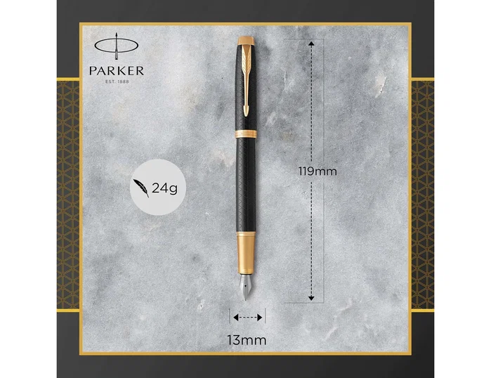 Parker IM Premium Black Gold punta fina negra