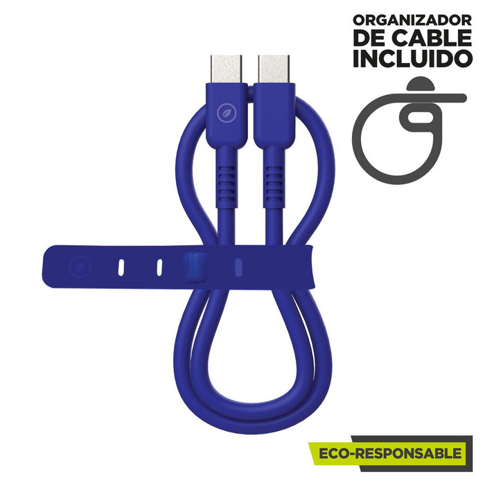 muvit for change cable Tipo C a Tipo C 3A/60W 1.2m azul muvit for change cable Tipo C a Tipo C 3A/60W 1.2m azul