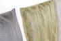 DKD Home Decor Set de 3 Cojines de Hojas Beige, Gris y Amarillo