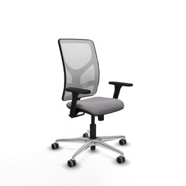 PIQUERAS Y CRESPO Silla de oficina Motilla con mecanismo Sincro, Gris y Blanco