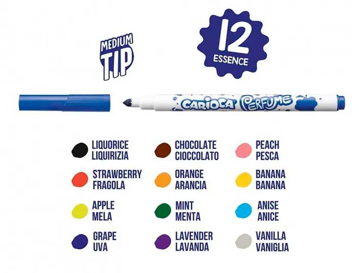 Carioca Rotuladores Perfumados Doble Punta Caja 12 Unidades Colores Surtidos