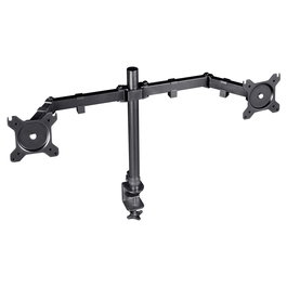 Trust GXT 1120 Mara Brazo Dual para Monitores - Soporte de Abrazadera para 2 Pantallas hasta 32" (81.3 cm) y 16 kg, Ajuste de Altura e Inclinación, Negro