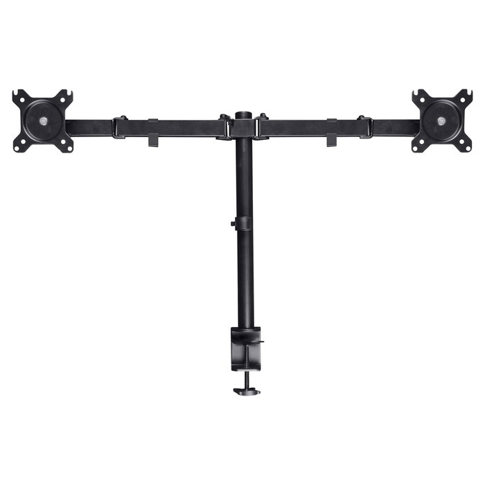 Trust GXT 1120 Mara Brazo Dual para Monitores - Soporte de Abrazadera para 2 Pantallas hasta 32" (81.3 cm) y 16 kg, Ajuste de Altura e Inclinación, Negro