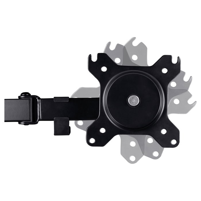 Trust GXT 1120 Mara Brazo Dual para Monitores - Soporte de Abrazadera para 2 Pantallas hasta 32" (81.3 cm) y 16 kg, Ajuste de Altura e Inclinación, Negro