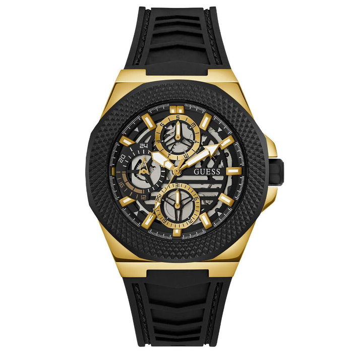 Guess GW0577G2 con correa de silicona negra y caja dorada Guess GW0577G2 con correa de silicona negra y caja dorada