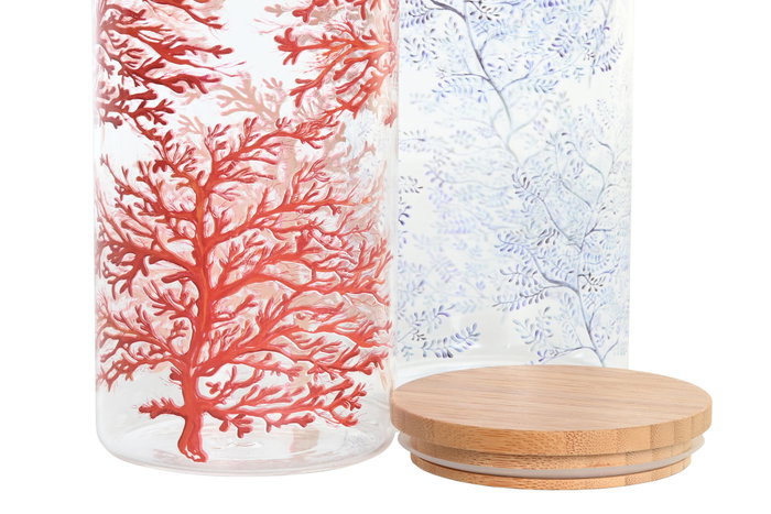 DKD Home Decor Bote de Borosilicato Coral 22 1400ml