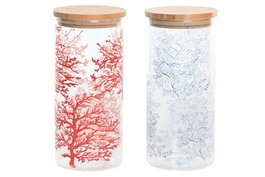 DKD Home Decor Bote de Borosilicato Coral 22 1400ml