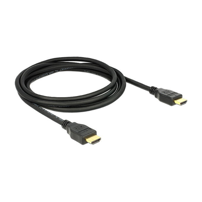 DeLOCK Cable HDMI 84714 High Speed con Ethernet 2 m, 18 Gbit/s, 4K 4096 x 2160, Macho a Macho, Negro