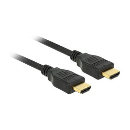 DeLOCK Cable HDMI 84714 High Speed con Ethernet 2 m, 18 Gbit/s, 4K 4096 x 2160, Macho a Macho, Negro