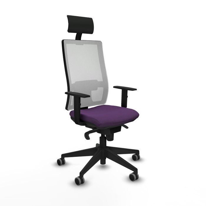 PIQUERAS Y CRESPO Silla de oficina Horna con mecanismo Sincro, tela morada y malla blanca PIQUERAS Y CRESPO Silla de oficina Horna con mecanismo Sincro, tela morada y malla blanca