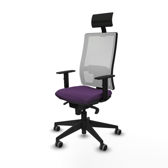 PIQUERAS Y CRESPO Silla de oficina Horna con mecanismo Sincro, tela morada y malla blanca PIQUERAS Y CRESPO Silla de oficina Horna con mecanismo Sincro, tela morada y malla blanca