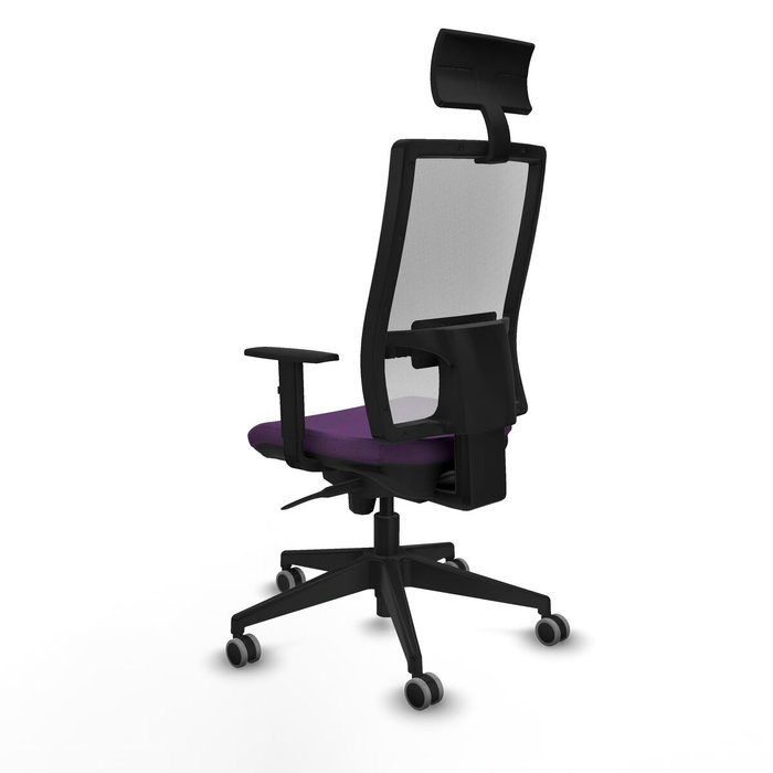 PIQUERAS Y CRESPO Silla de oficina Horna Morado con respaldo de malla Blanco