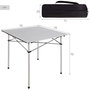 Aktive Camping Mesa de camping plegable de aluminio