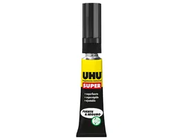 Uhu Pegamento Universal Super Fuerte, Adhesivo de Secado Rápido 7 g para Múltiples Materiales, Resistente al Agua y Temperaturas Extremas