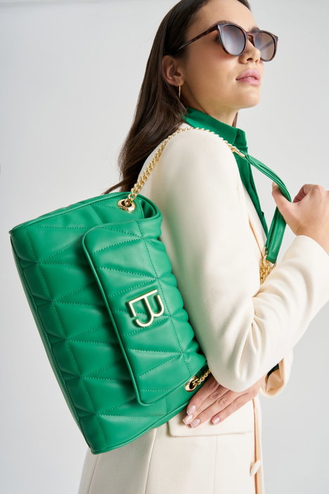 Lucky Bees 1246 Bandolera Verde de Polipiel para Mujer, Elegante y Funcional, Accesorio de Moda