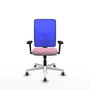 PIQUERAS Y CRESPO Silla de oficina Motilla Rosa y Azul con mecanismo Sincro