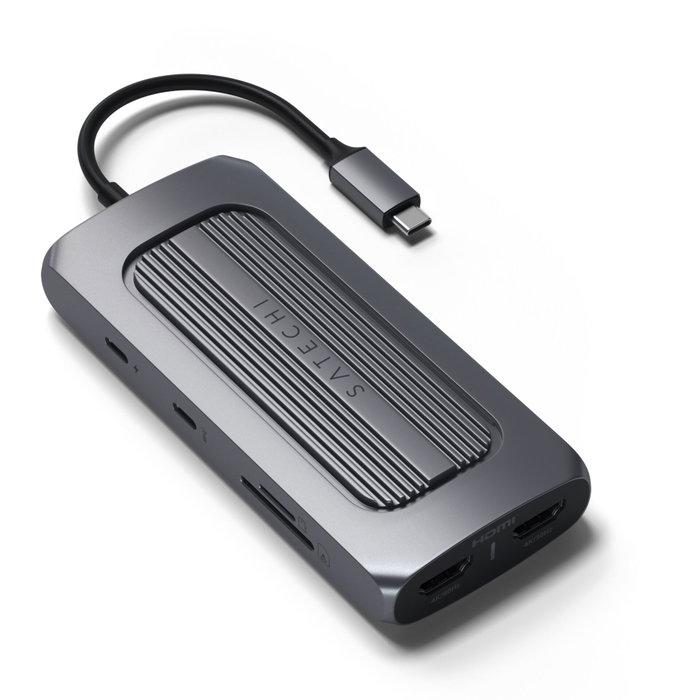 Satechi Multiport MX Adapter USB-C para Mac M1 con Dual HDMI 4K, PD 100W y LAN Gigabit Satechi Multiport MX Adapter USB-C para Mac M1 con Dual HDMI 4K, PD 100W y LAN Gigabit