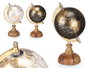 Giftdecor Globo Terraqueo 12,5 cm Blanco, Negro y Oro con Base de Madera y Metal (Set de 12)