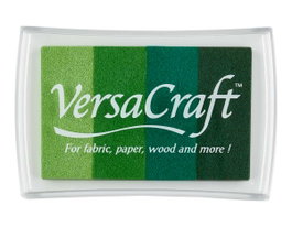 Tsukineko VERSACRAFT Almohadilla de Tinta 4 Colores Tonos Verdes 95x65mm