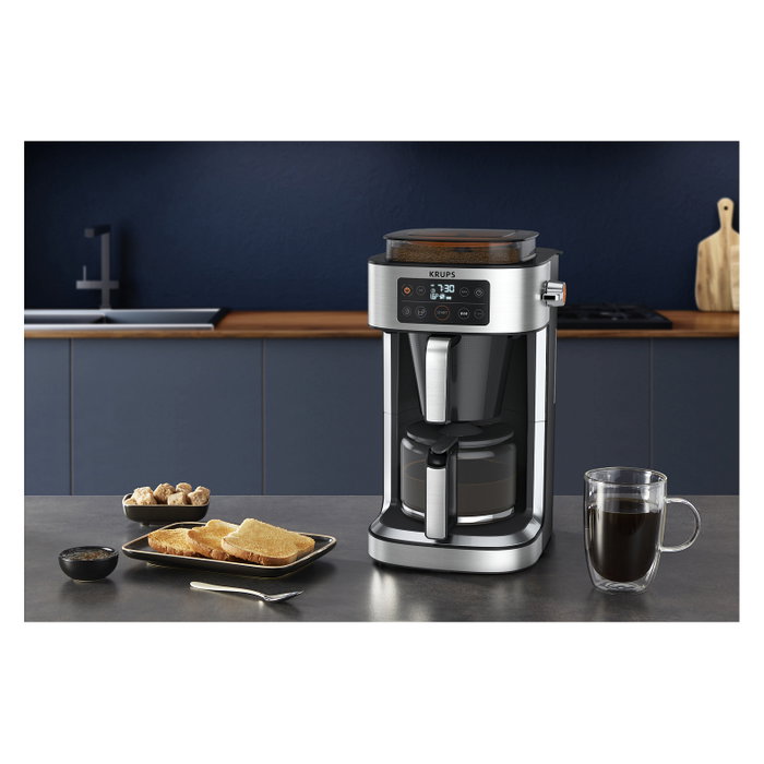Krups KM 760D Cafetera de filtro Negro y plata 2-10 tazas 1,25 L