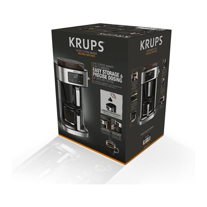 Krups KM 760D Cafetera de filtro Negro y plata 2-10 tazas 1,25 L