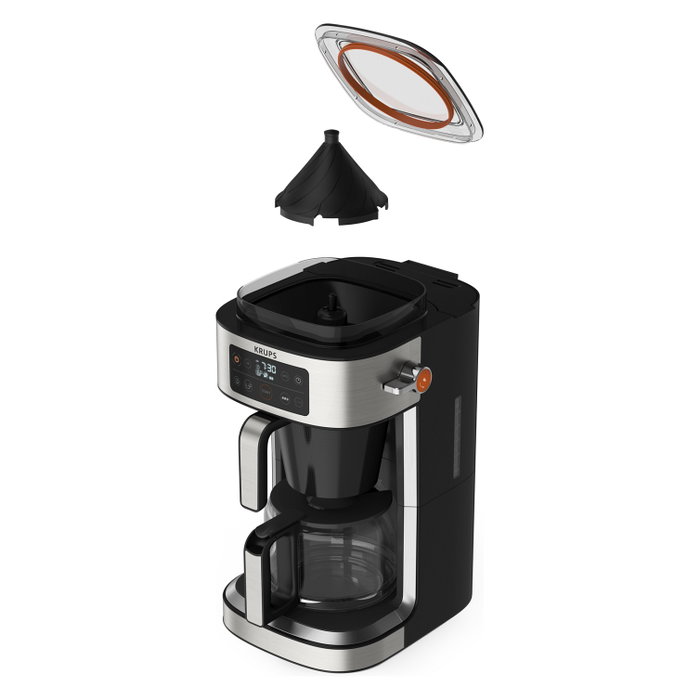 Krups KM 760D Cafetera de filtro Negro y plata 2-10 tazas 1,25 L