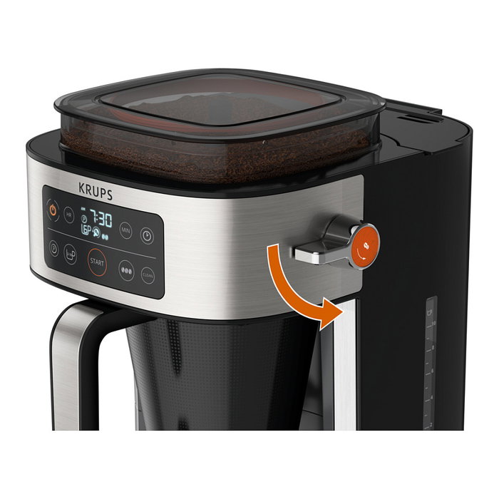 Krups KM 760D Cafetera de filtro Negro y plata 2-10 tazas 1,25 L