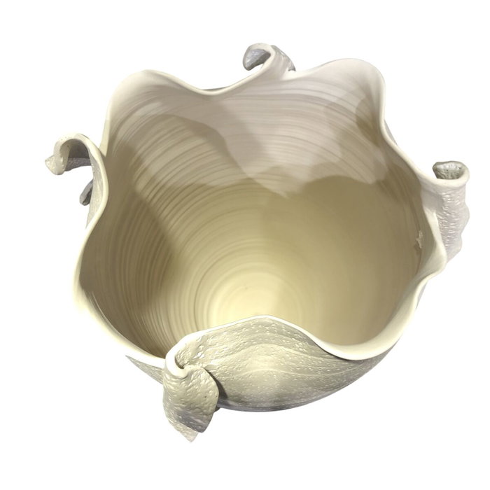 DKD Home Decor Jarrón de Cerámica Blanco Orgánico Artesanal DKD Home Decor Jarrón de Cerámica Blanco Orgánico Artesanal