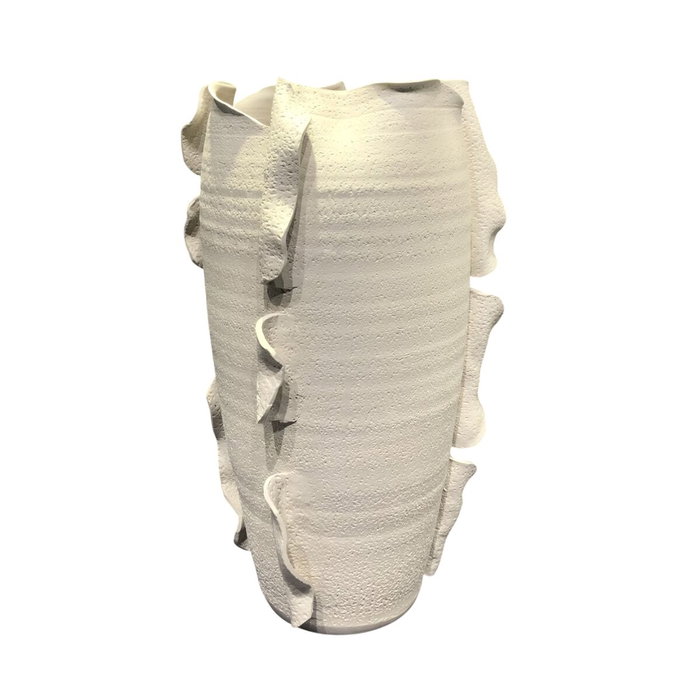 DKD Home Decor Jarrón de Cerámica Blanco Orgánico Artesanal DKD Home Decor Jarrón de Cerámica Blanco Orgánico Artesanal