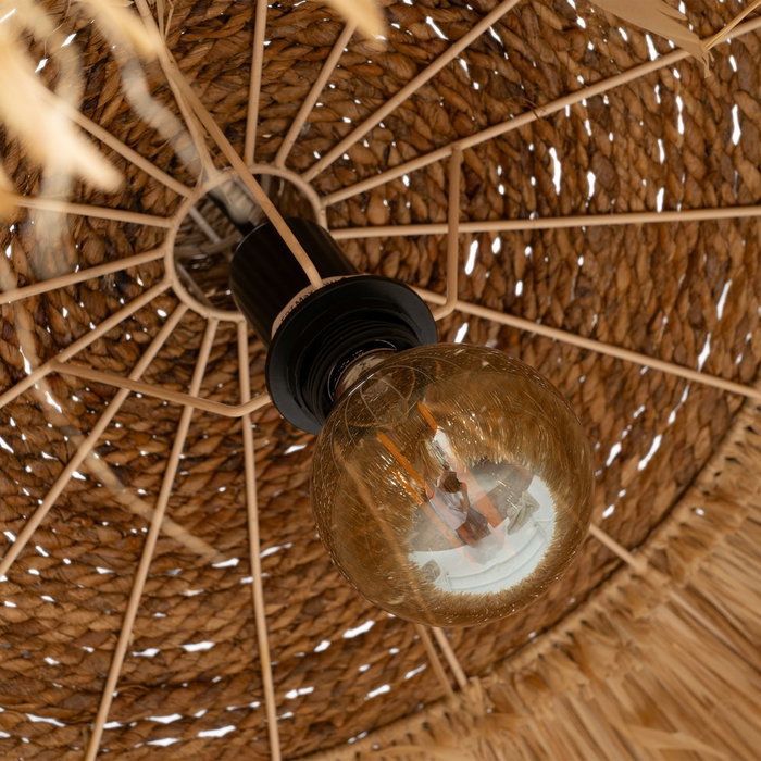 Lámpara Techo Fibra Natural Iluminación 80 X 80 X 45 cm Lámpara Techo Fibra Natural Iluminación 80 X 80 X 45 cm