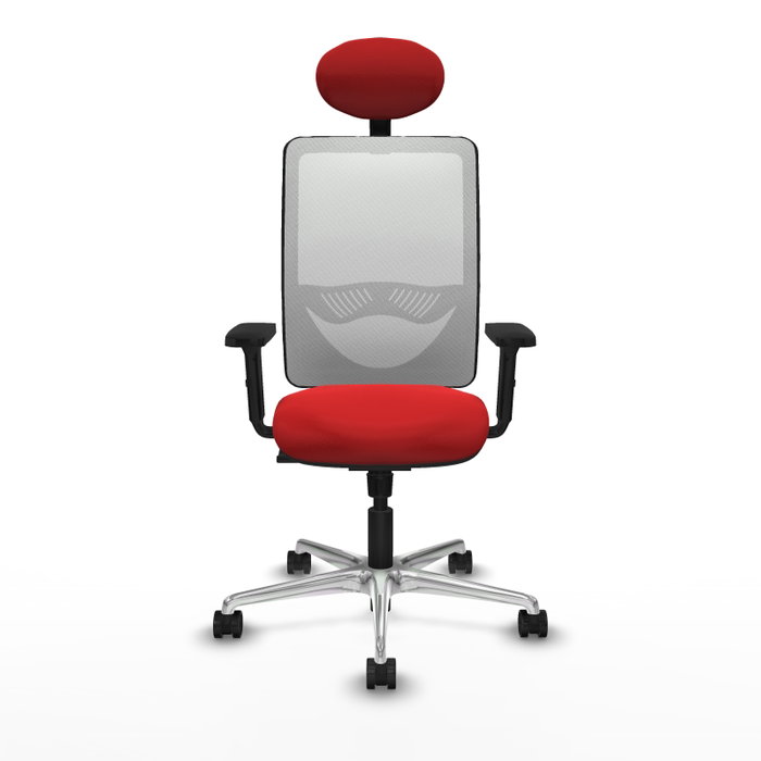 PIQUERAS Y CRESPO Silla de oficina Zulema con mecanismo Sincro, Rojo y Blanco