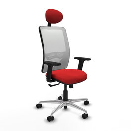 PIQUERAS Y CRESPO Silla de oficina Zulema con mecanismo Sincro, Rojo y Blanco