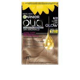 Garnier Olia #8.12 Rubio Iridiscente - Tinte Permanente sin Amoniaco para Cobertura de Canas, con Aceites Florales - 1 unidad