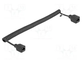 DeLOCK 90671 Prolongador Ethernet Espiral Cat5e U/UTP 2 m Negro