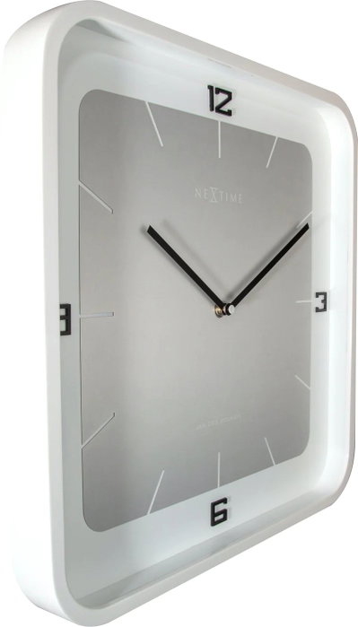 Nextime Reloj de pared 3518WI Blanco Square Wall